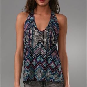 Parker scoop neck silk racer tank